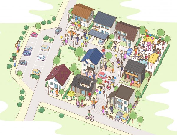 Masahiko Yonemitsu Illustration 住宅展示場の俯瞰図